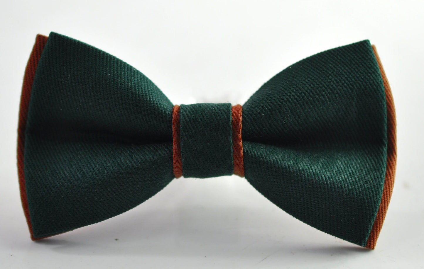 Dark Emerald Green and Rust Terracotta Brown Cotton Pre tied Bow tie Bowtie for Men Adult / Youth Teenage / Boy Kids / Baby Infant