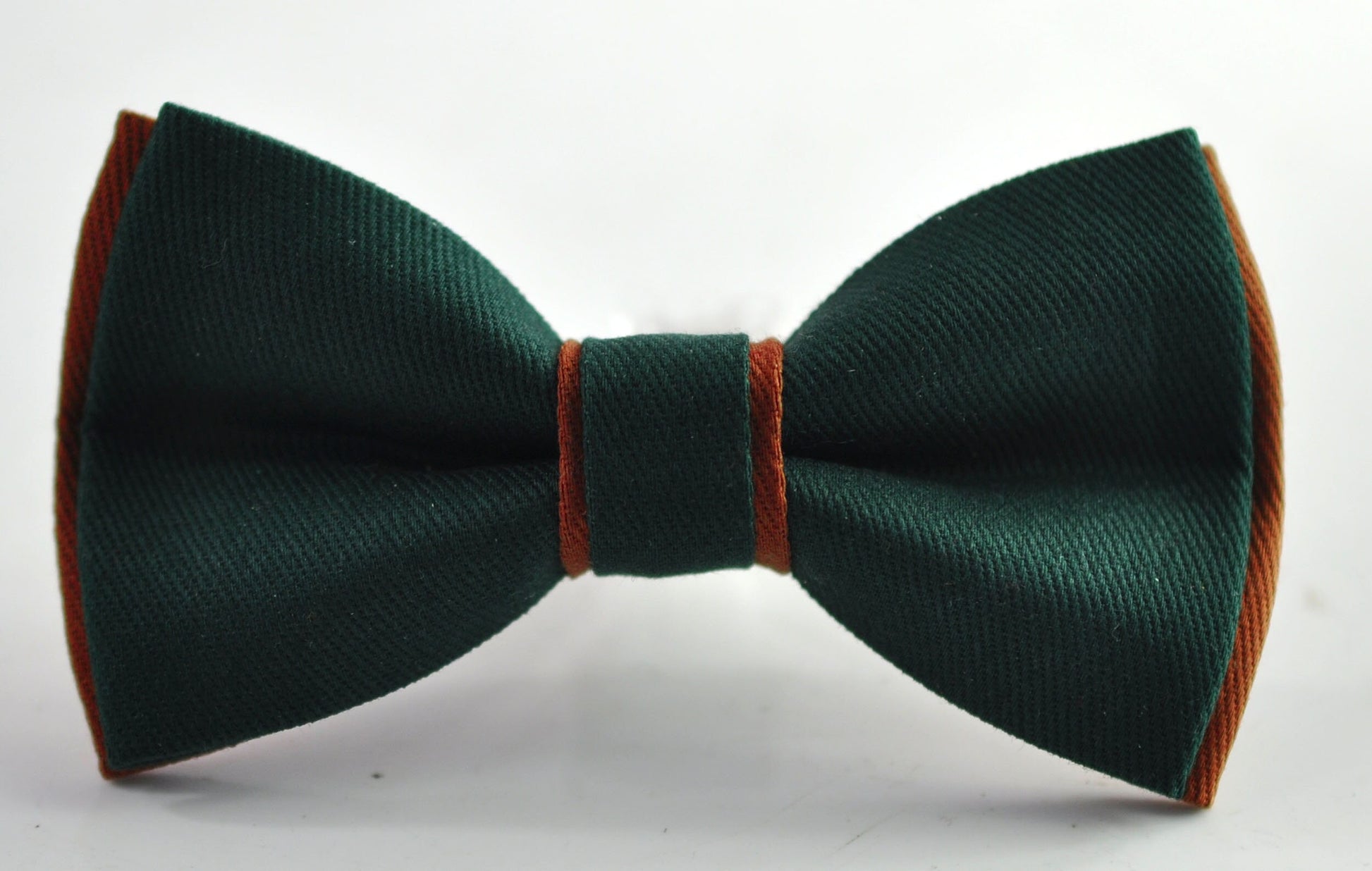 Dark Emerald Green and Rust Terracotta Brown Cotton Pre tied Bow tie Bowtie for Men Adult / Youth Teenage / Boy Kids / Baby Infant