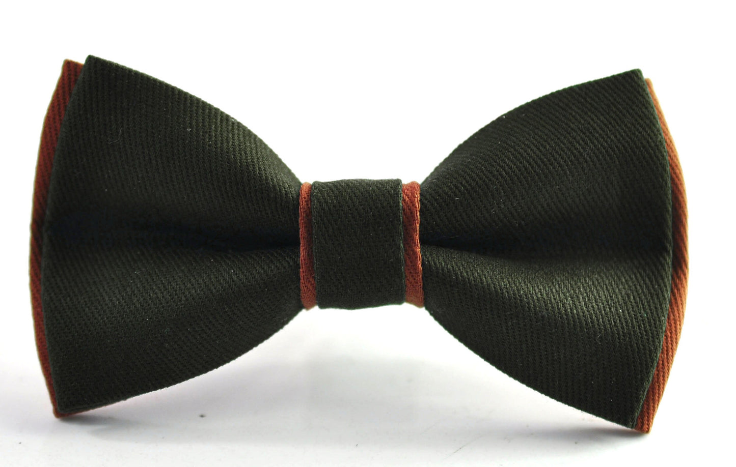 Dark Olive Army Green and Rust Terracotta Brown Cotton Pre tied Bow tie Bowtie for Men Adult / Youth Teenage / Boy Kids / Baby Infant