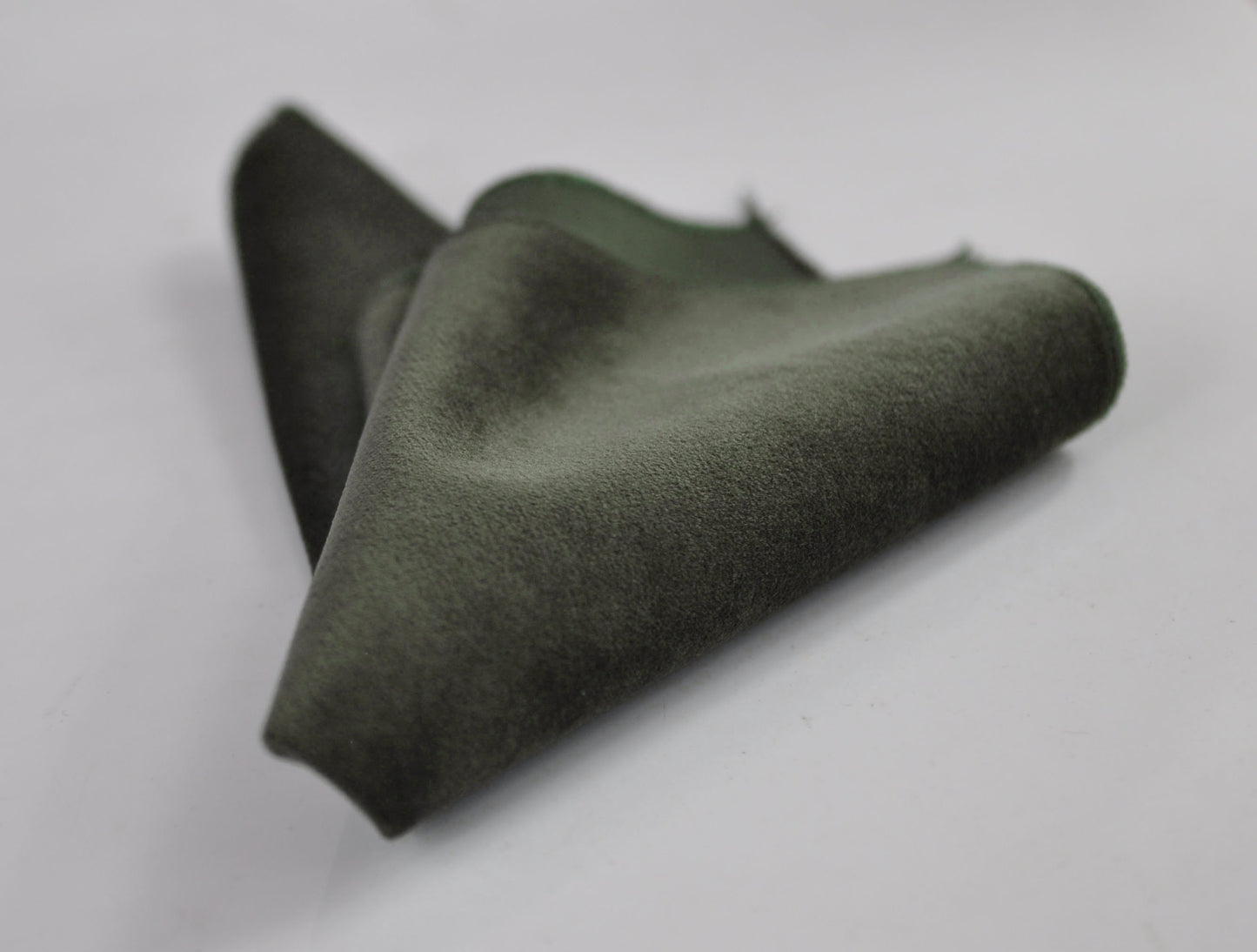 Army Olive Green Velvet Gold Leather Bow tie + pocket Square Hanky Handkerchief Wedding Men / Youth / Boys Kids / Baby Infant Toddler