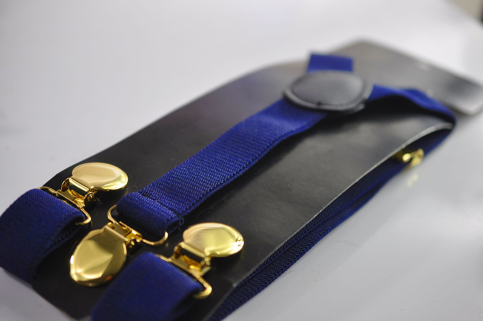 Royal Blue 25MM Elastic Y-Back Suspenders Braces Round Gold Golden Metal Clips for Men Adult / Youth / Kids Boy /Toddler Baby Infant