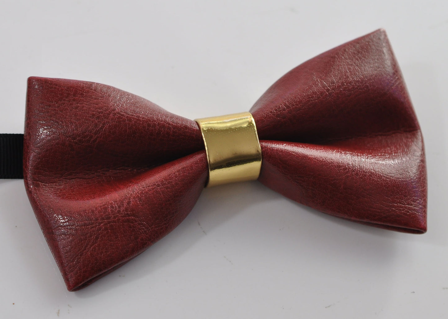 Burgundy Wine Dark Red Gold Shining Faux Leather Pretied Bow Tie Bowties Wedding Party for Men / Youth Teenage / Toddler Boy / Baby Infant