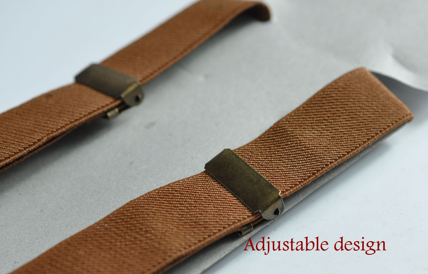 Burnt Orange Black Linen Bow tie Bowtie + Toffee Brown Elastic Suspenders Braces for Men / Youth Teenage/ Boys Kids / Baby Infant Toddler