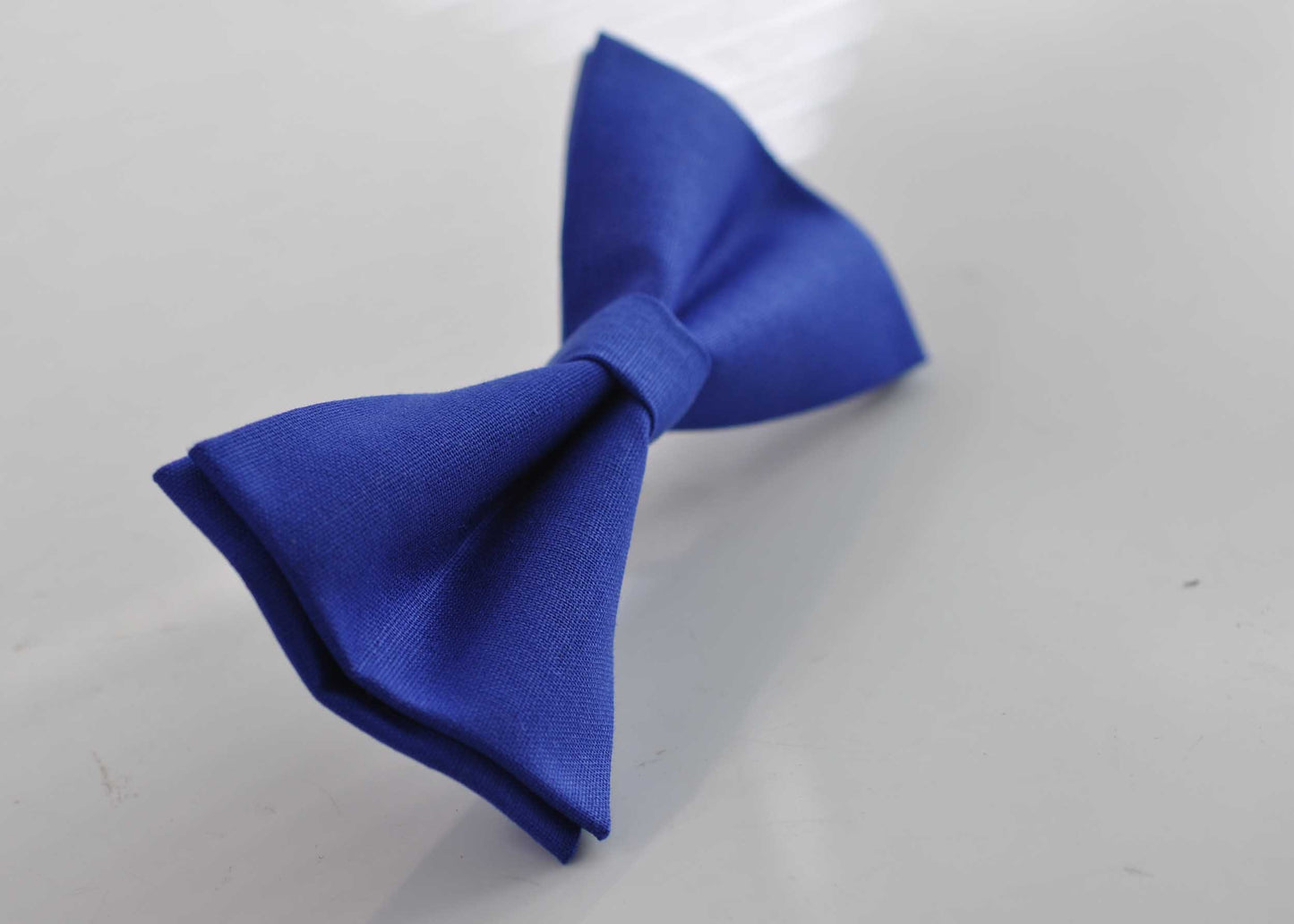 Royal Blue Sapphire Cobalt Cotton Handmade Brown Bow Tie Bowtie for Men Adult / Youth Teenage / Boy Kids / Baby Infant Toddler