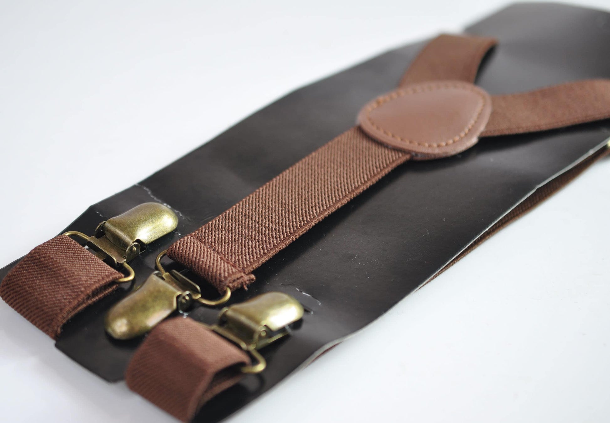 Navy Blue and Burnt Orange Linen Bow tie Bowtie + Brown Suspenders Braces for Men / Youth Teenage/ Boys Kids / Baby Infant Toddler