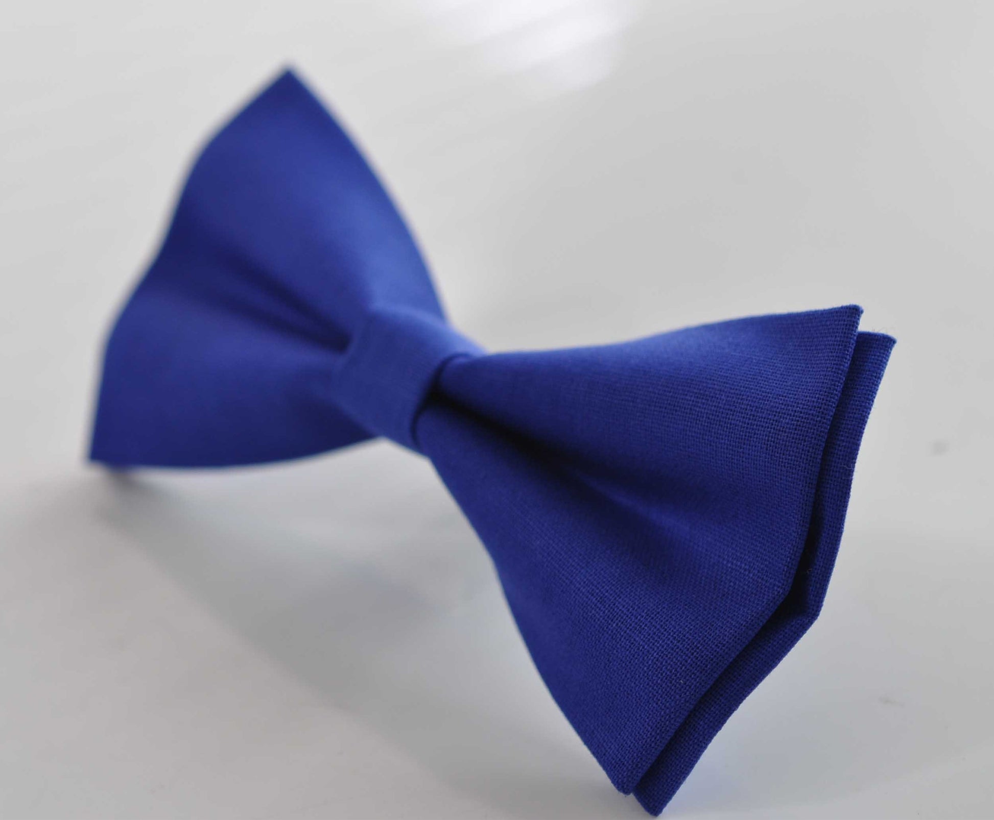 Royal Blue Sapphire Cobalt Cotton Handmade Brown Bow Tie Bowtie for Men Adult / Youth Teenage / Boy Kids / Baby Infant Toddler