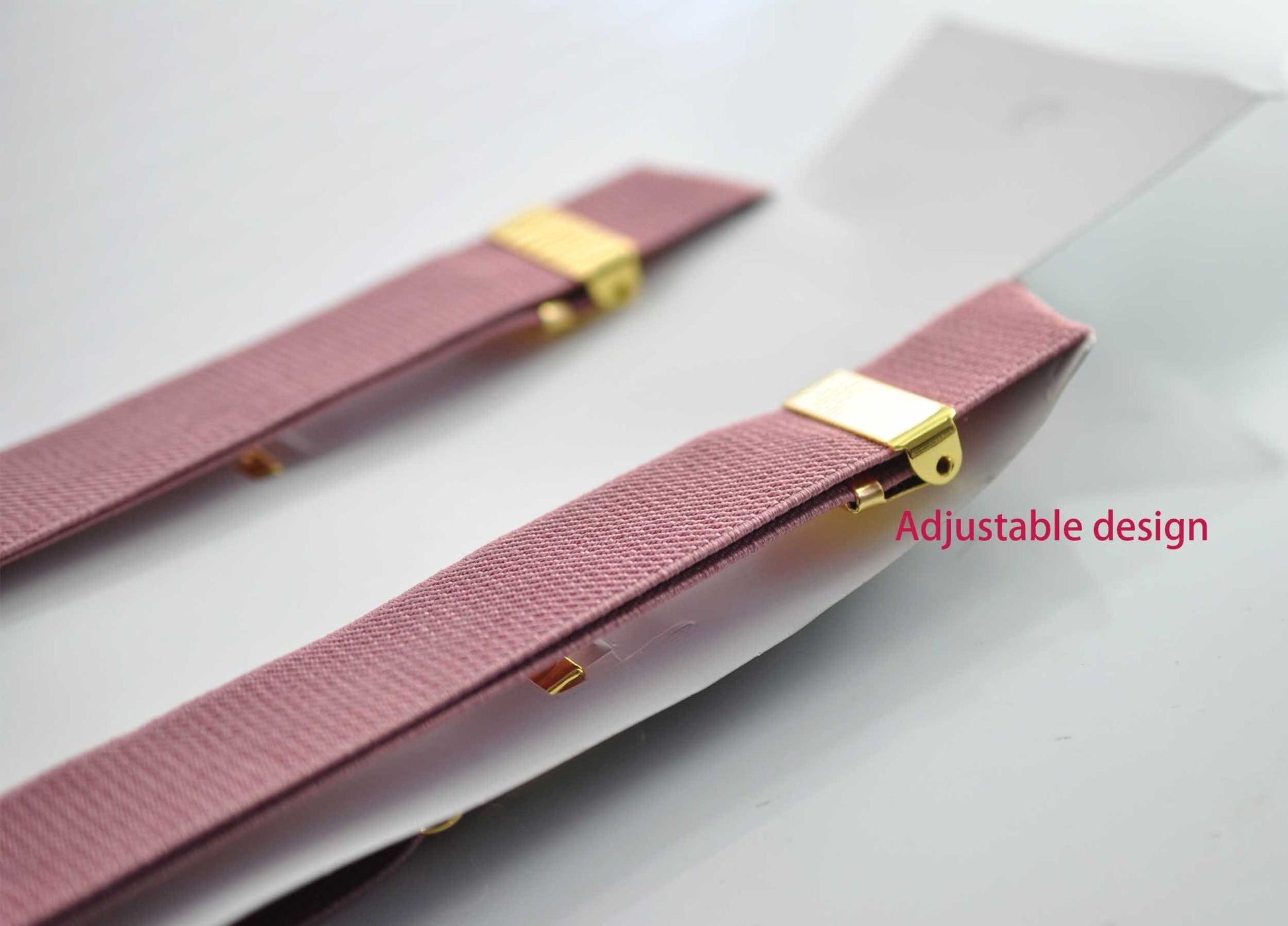 Dusty Rose Pink 25MM Elastic Y-Back Suspenders Braces Gold Golden Metal Clips for Men / Youth / Kids Boy /Toddler Baby Infant