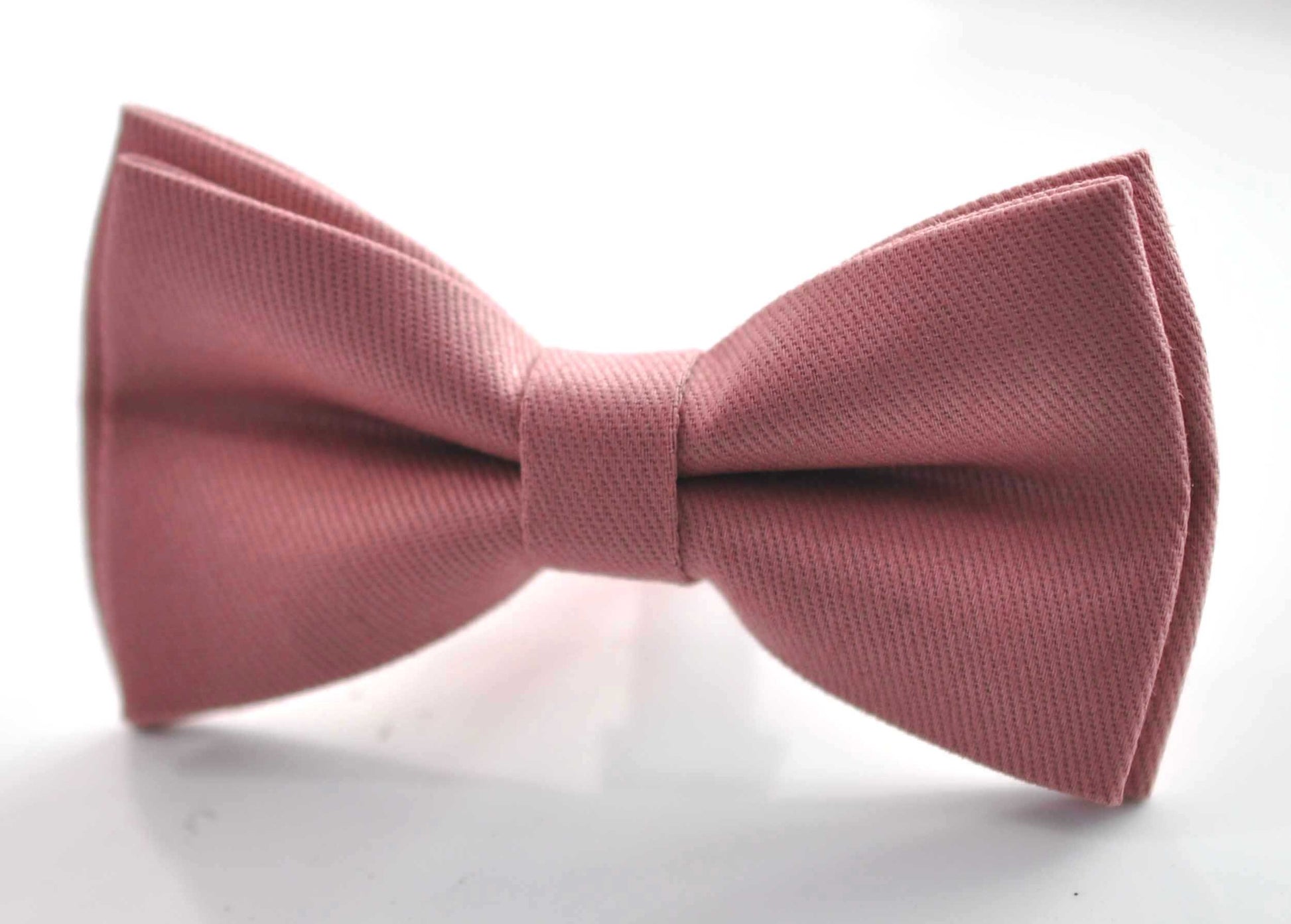 Dusty Rose Pink Cotton Bow tie Bowtie + Tan Brown Elastic Suspenders Braces for Men / Youth Teenage/ Boys Kids / Baby Infant Toddler