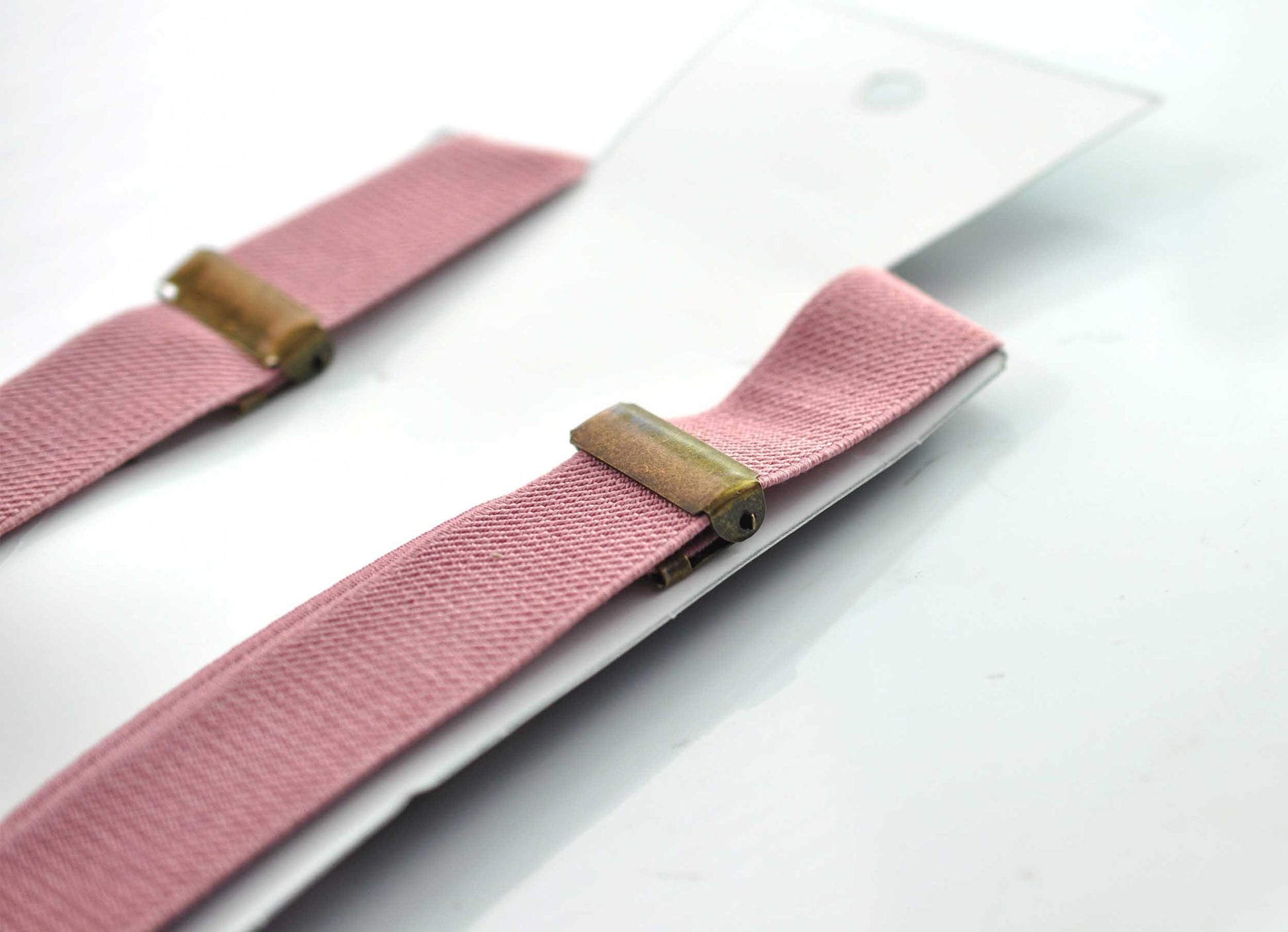 Dusky Dusty Rose Musk Pink 25MM Elastic Y-Back Suspenders Braces Bronze Metal Clips for Men Adult / Youth / Kids Boy /Toddler Baby Infant