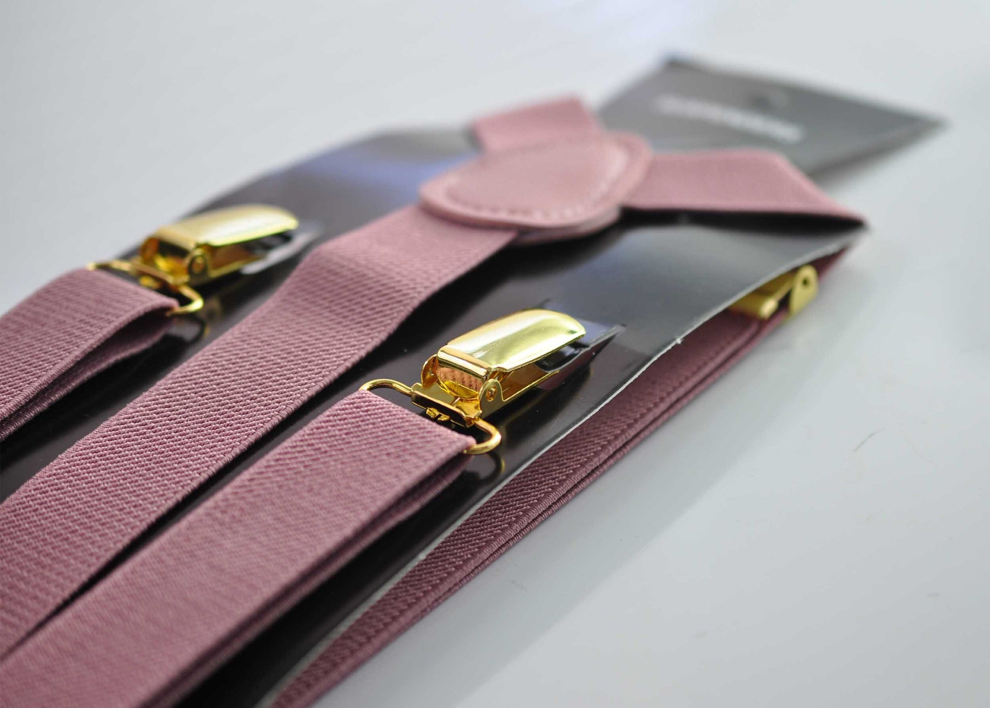 Dusty Rose Pink 25MM Elastic Y-Back Suspenders Braces Gold Golden Metal Clips for Men / Youth / Kids Boy /Toddler Baby Infant