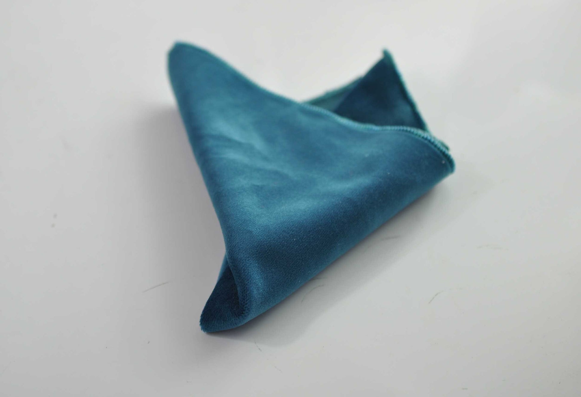 Teal Blue Velvet Pocket Square Hanky Handkerchief Wedding for Men / Youth / Boys Kids / Baby Infant Toddler