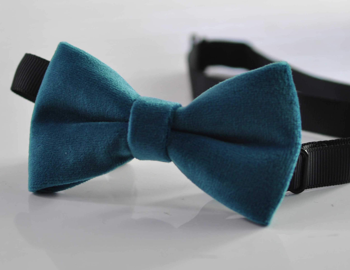 Teal blue Velvet Bow tie + matched Pocket Square Hanky Handkerchief + Tan Brown Suspenders Braces Men /Youth / Boys / Baby Infant toodler