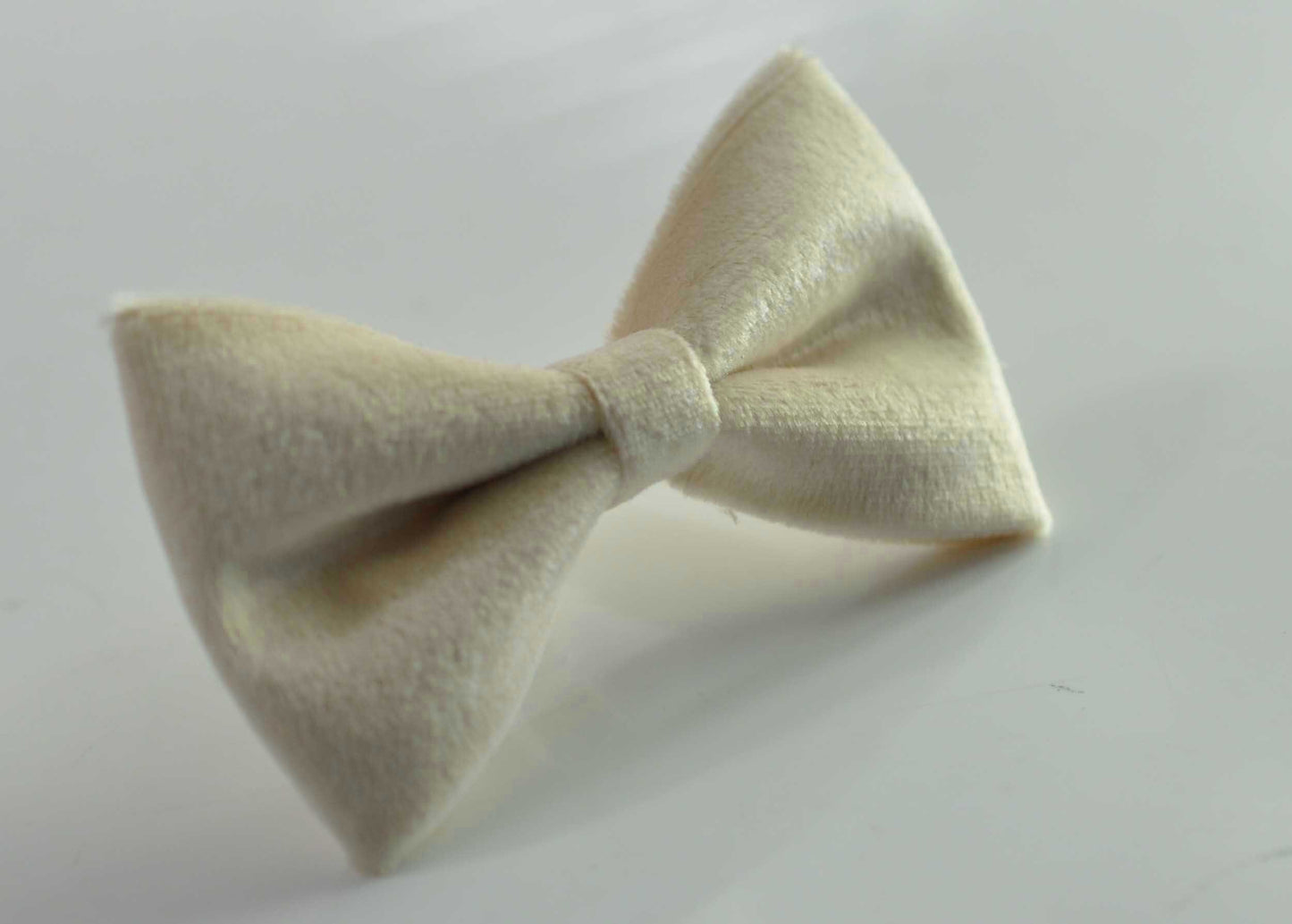 Ivory Cream White Velvet Bow tie + Matched Elastic Suspenders Braces for Baby Infant Toddler / Boy Kids / Youth Teenage / Men Adult