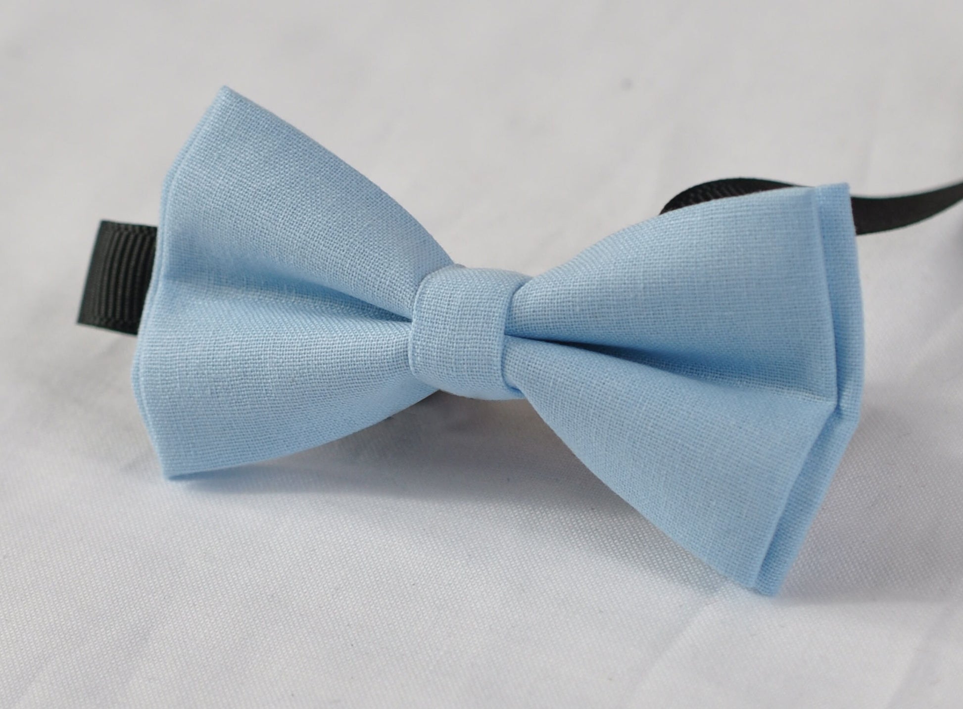 Boy blue light Baby Blue Bow tie Bowtie + Tan Brown Elastic Suspenders Braces for Men / Youth Teenage/ Boys Kids / Baby Infant Toddler