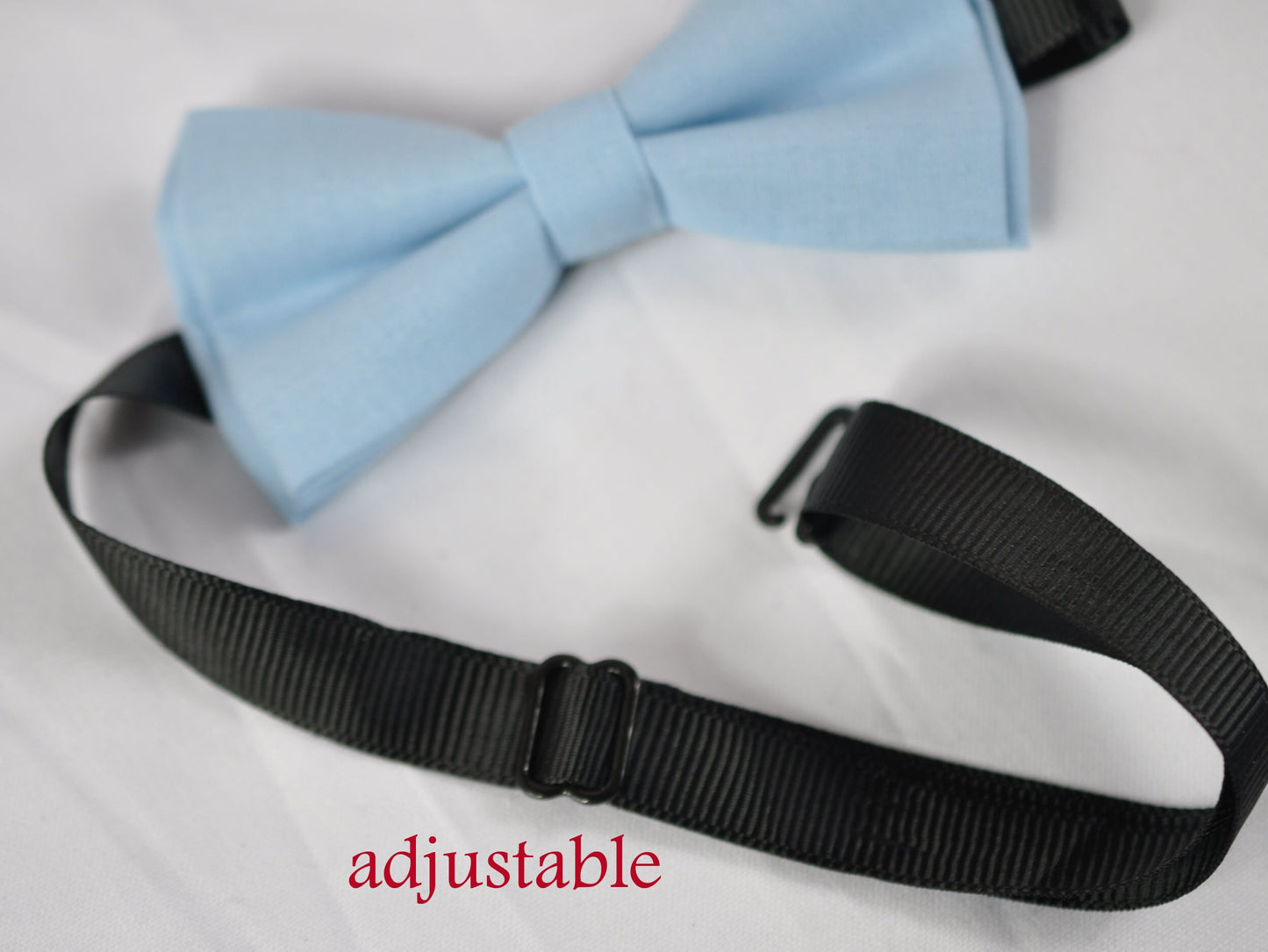 Boy blue light Baby Blue Bow tie Bowtie + Tan Brown Elastic Suspenders Braces for Men / Youth Teenage/ Boys Kids / Baby Infant Toddler