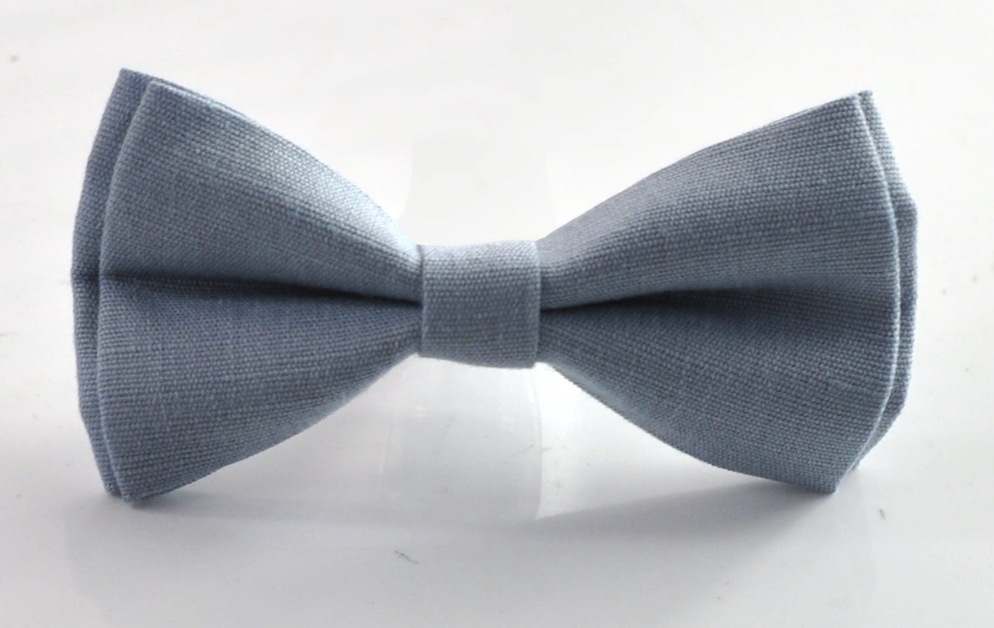 Dusty Blue Linen Bow tie Bowtie + matched pocket Square Hanky Handkerchief Wedding for Men / Youth / Boys Kids / Baby Infant