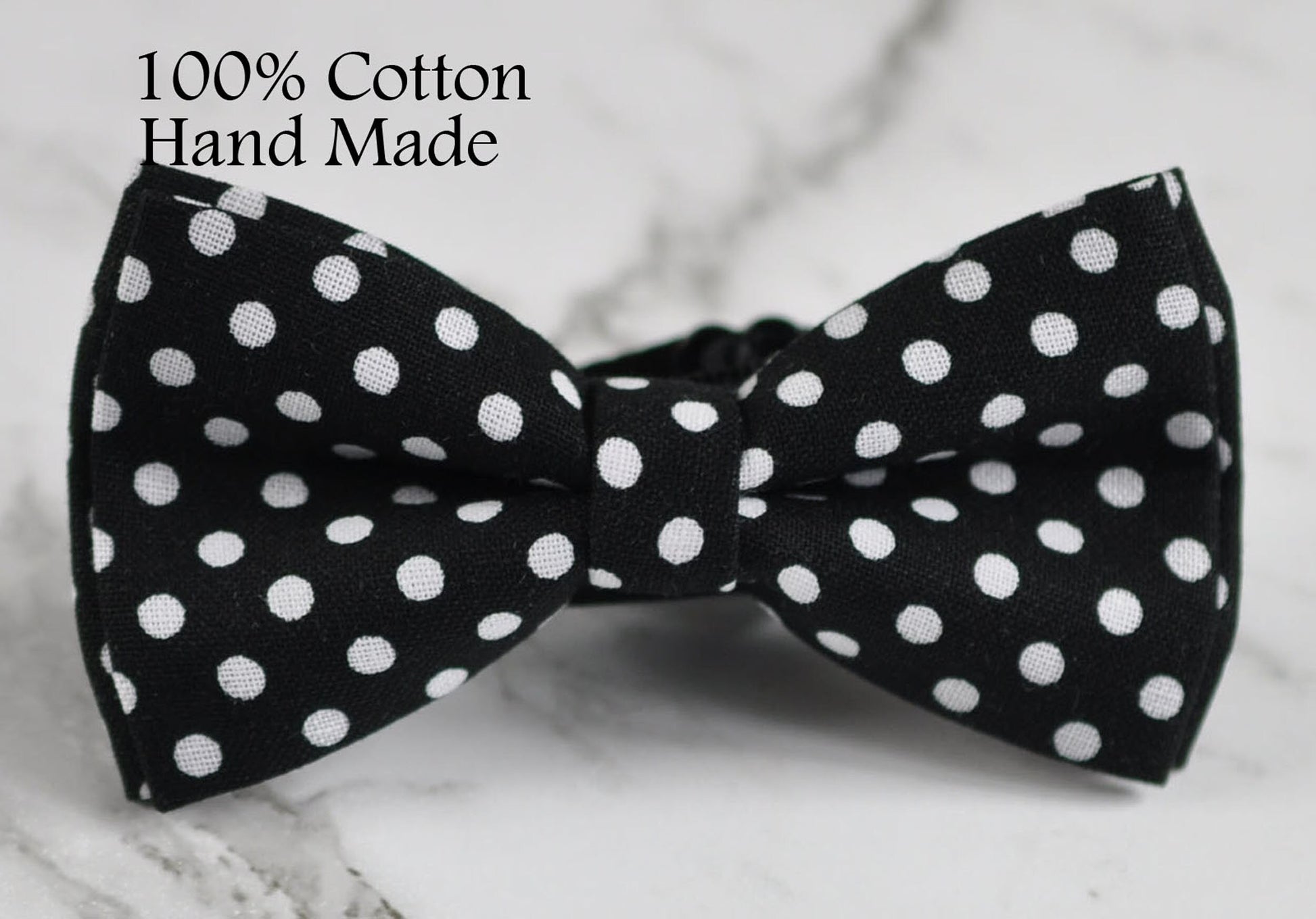 Black white Polka Dots Cotton Bow tie Bowtie + Tan Brown Elastic Suspenders Braces for Men / Youth Teenage/ Boys Kids / Baby Infant Toddler