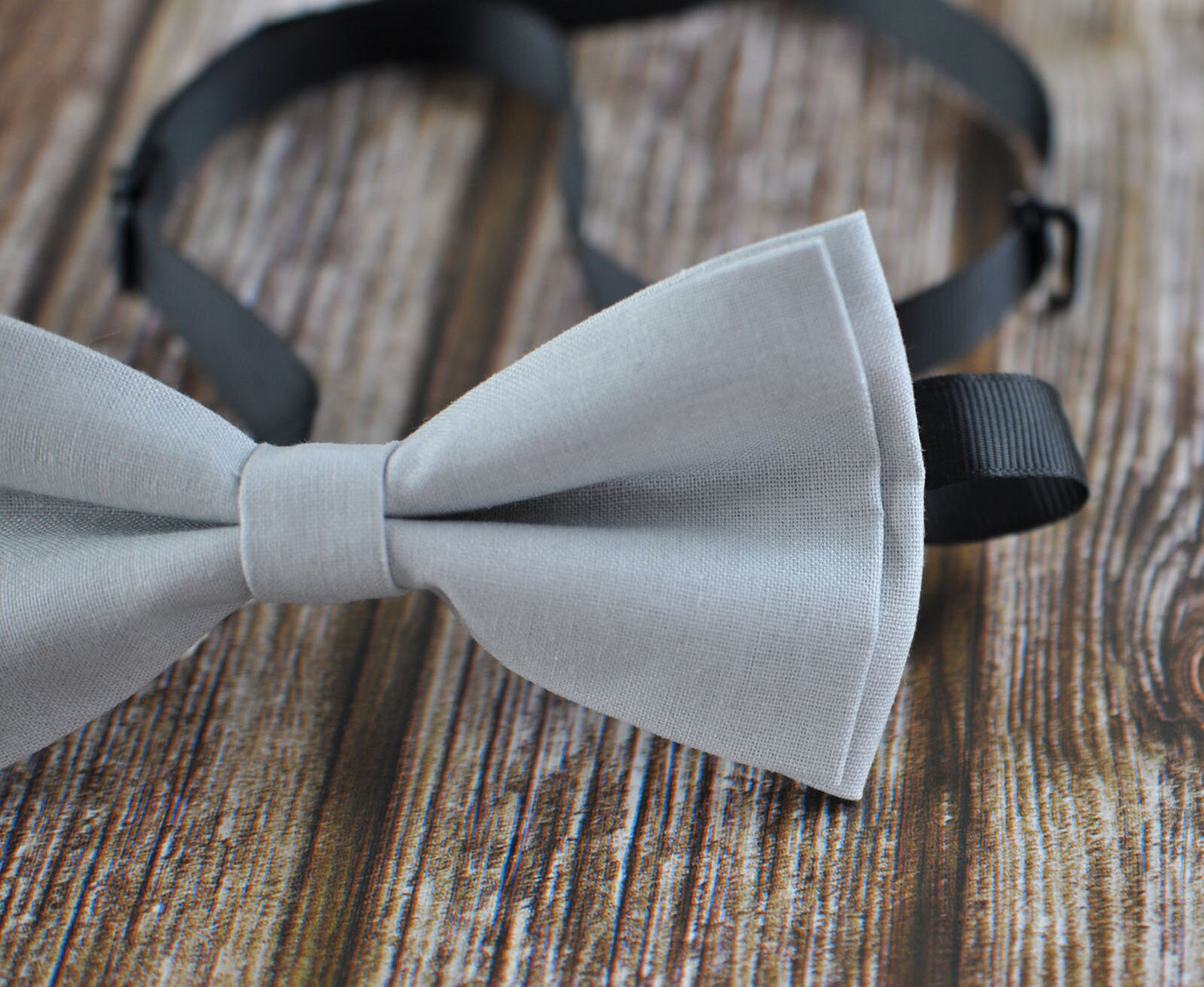 Silver Grey Gray Cotton Bow tie Bowtie + Tan Brown Elastic Suspenders Braces for Men / Youth Teenage/ Boys Kids / Baby Infant Toddler