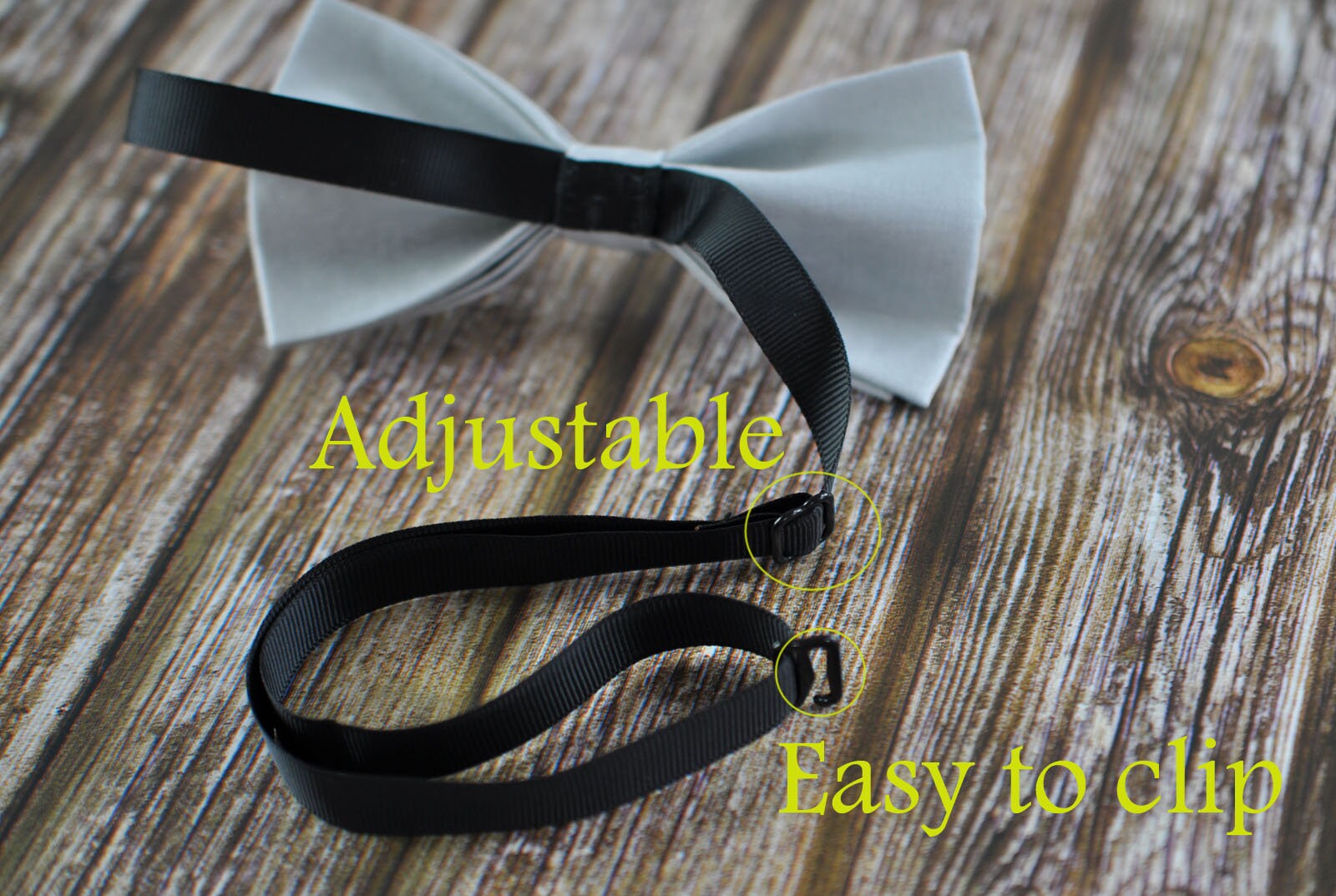Silver Grey Gray Cotton Bow tie Bowtie + Tan Brown Elastic Suspenders Braces for Men / Youth Teenage/ Boys Kids / Baby Infant Toddler