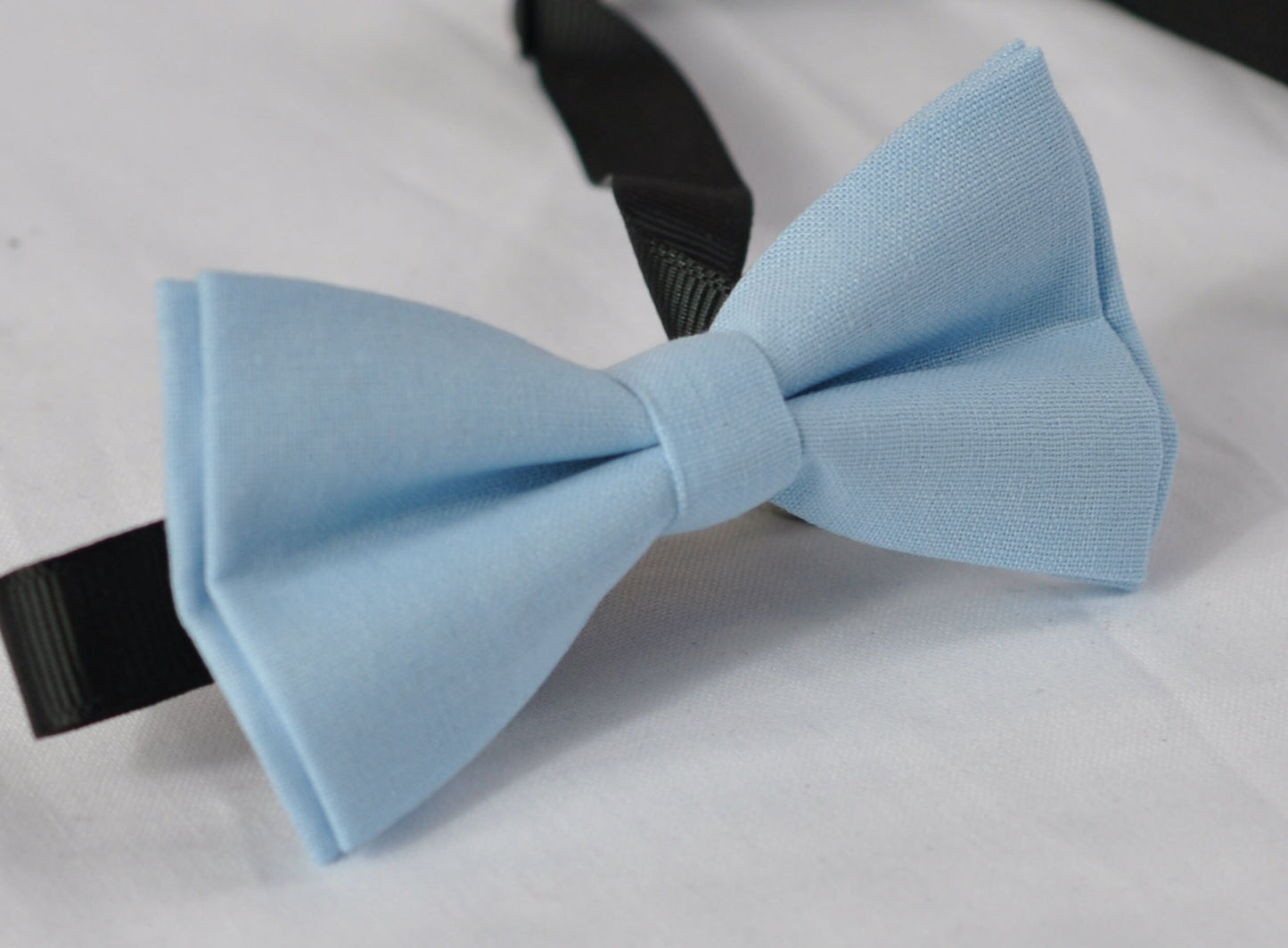 Boy blue light Baby Blue Bow tie Bowtie + Tan Brown Elastic Suspenders Braces for Men / Youth Teenage/ Boys Kids / Baby Infant Toddler