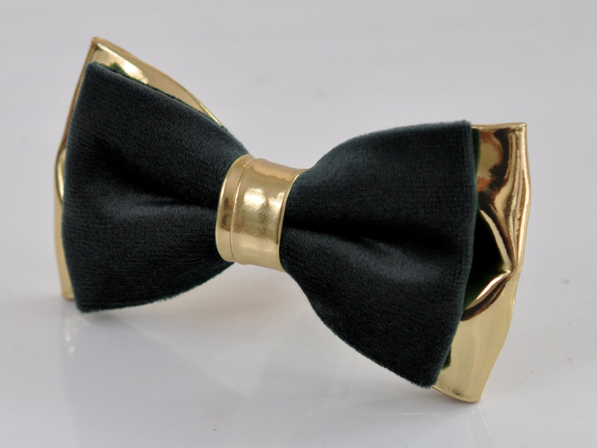 Black Velvet Gold Leather Bow tie bowtie + Tan Brown Elastic Suspenders Braces for Men Youth/ Boys Kids / Baby Infant Toddler