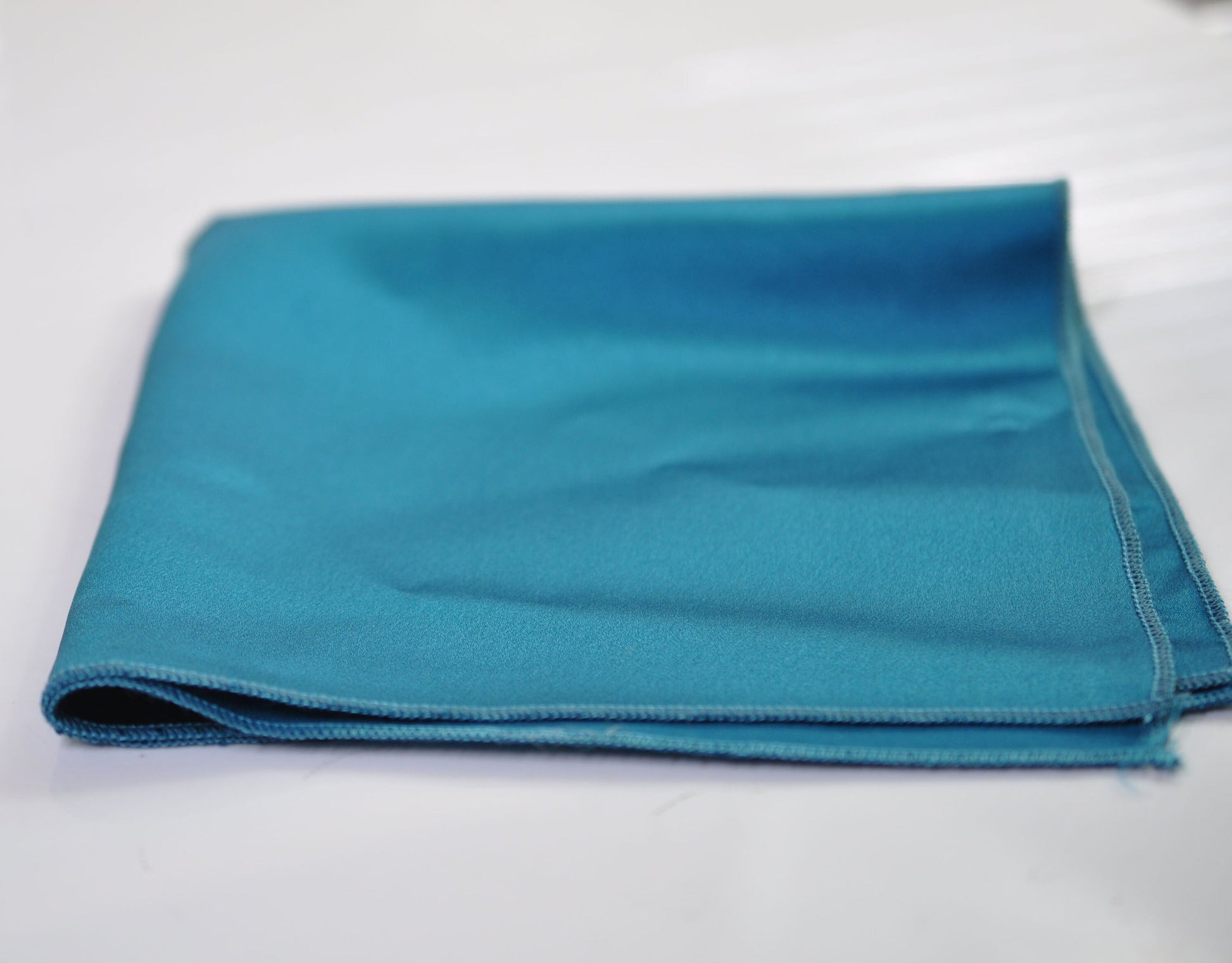 Men Men's 100% Silk Turquoise Teal Blue Handmade Pocket Square for Wedding Formal Hanky Handkerchief