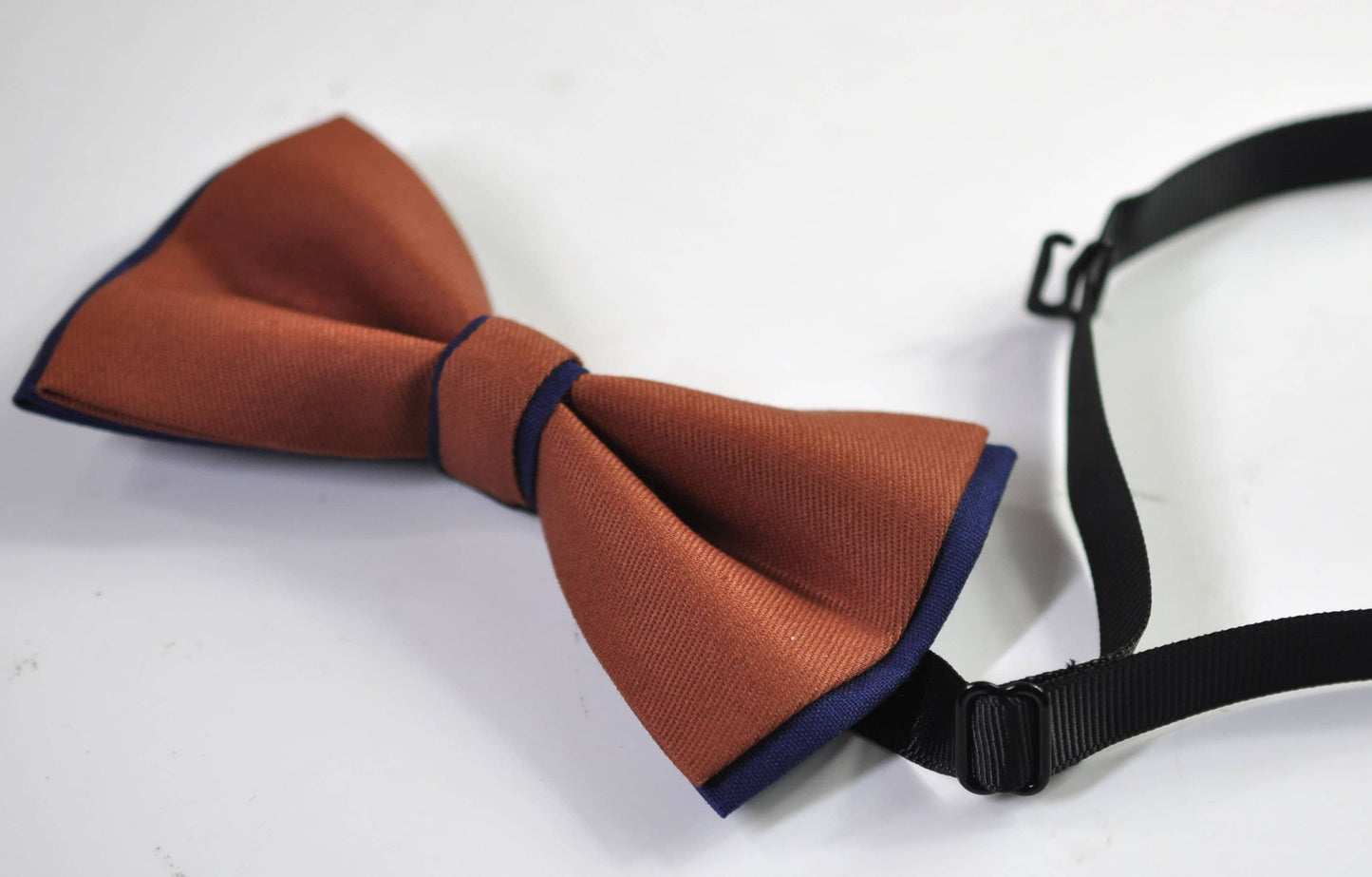 Navy blue and Rust Brown Bow tie Bowtie + Navy Blue Elastic Suspenders Braces Men / Youth/ Boys Kids / Baby Infant Toddler