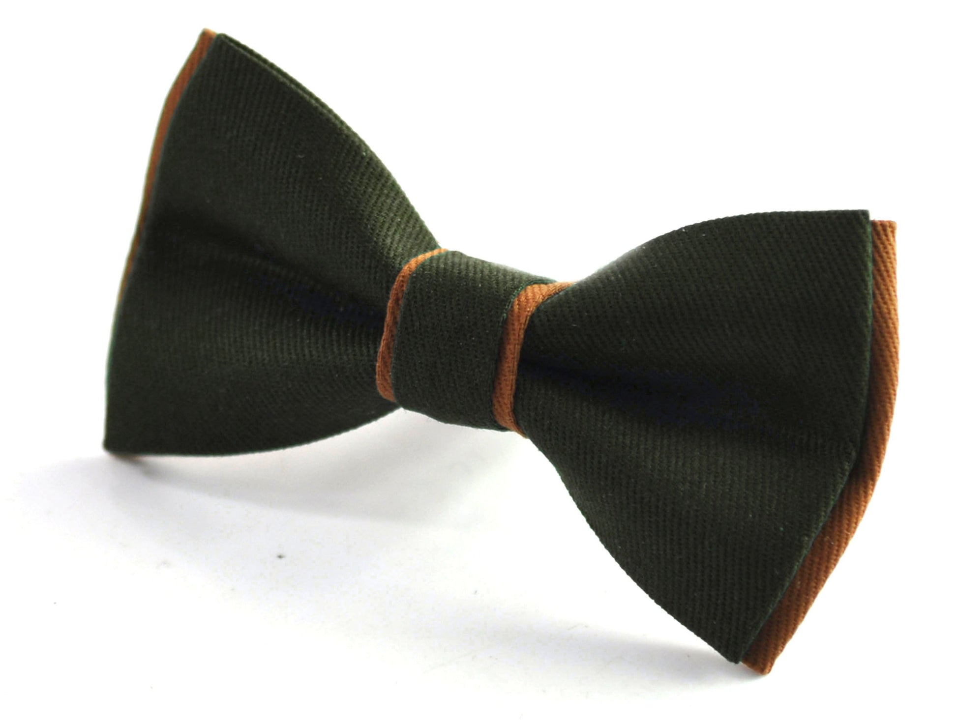 Olive Green Army and Tan Brown Bow tie Bowtie + Tan Brown Elastic Suspenders Braces Men / Youth/ Boys Kids / Baby Infant Toddler