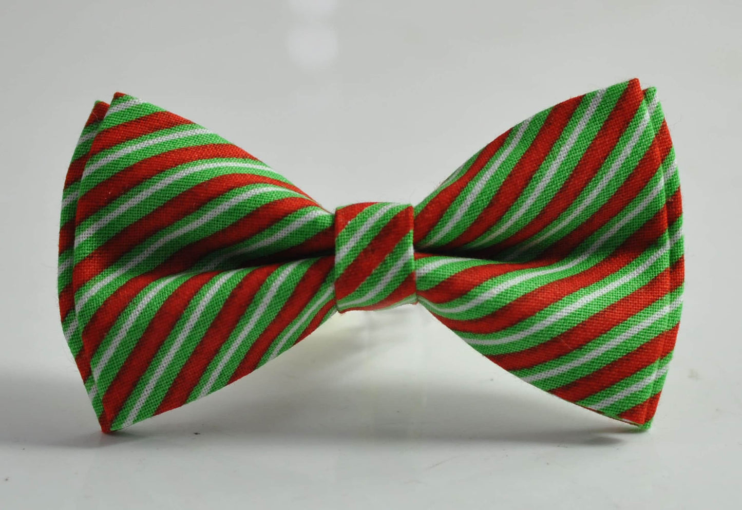 Red White Green Candy Stripes Xmas Christmas Cotton Bow tie Bowtie for Men Adult / Youth Teenage / Boy Kids / Toddler Baby Infant