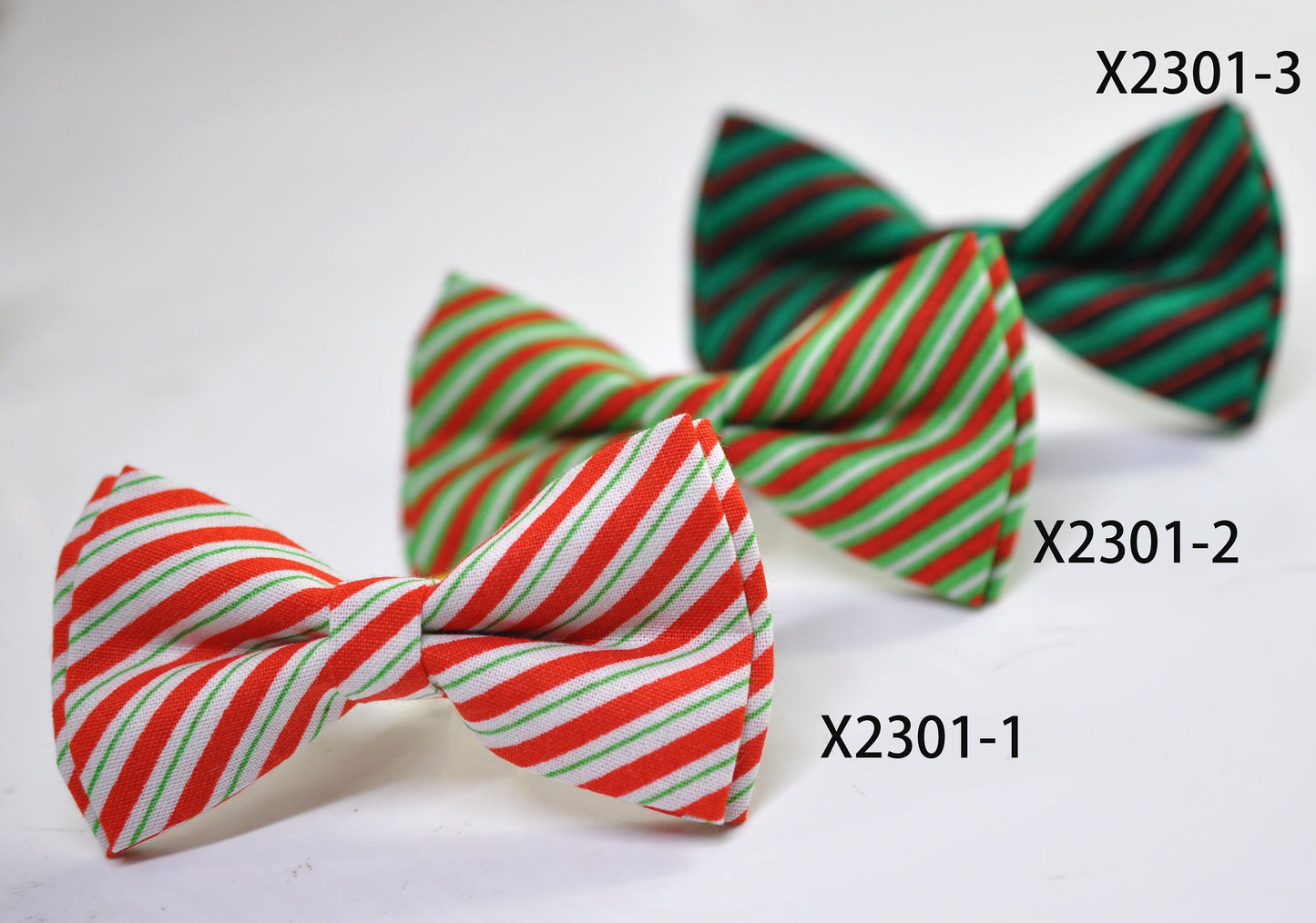 Red White Green Candy Stripes Xmas Christmas Cotton Bow tie Bowtie for Men Adult / Youth Teenage / Boy Kids / Toddler Baby Infant