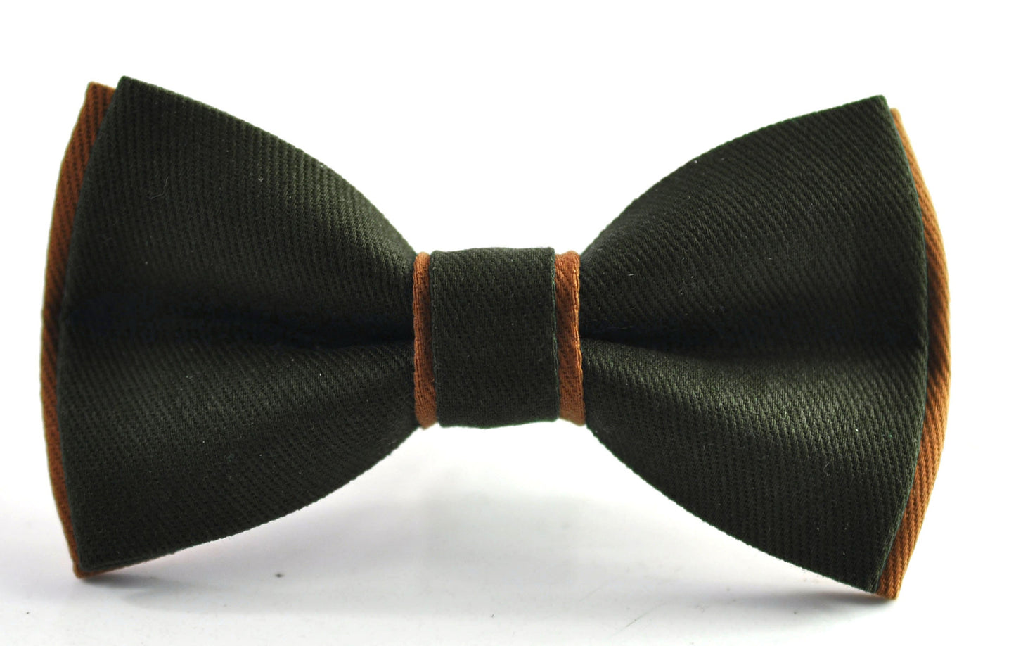 Olive Green Army and Tan Brown Bow tie Bowtie + Tan Brown Elastic Suspenders Braces Men / Youth/ Boys Kids / Baby Infant Toddler