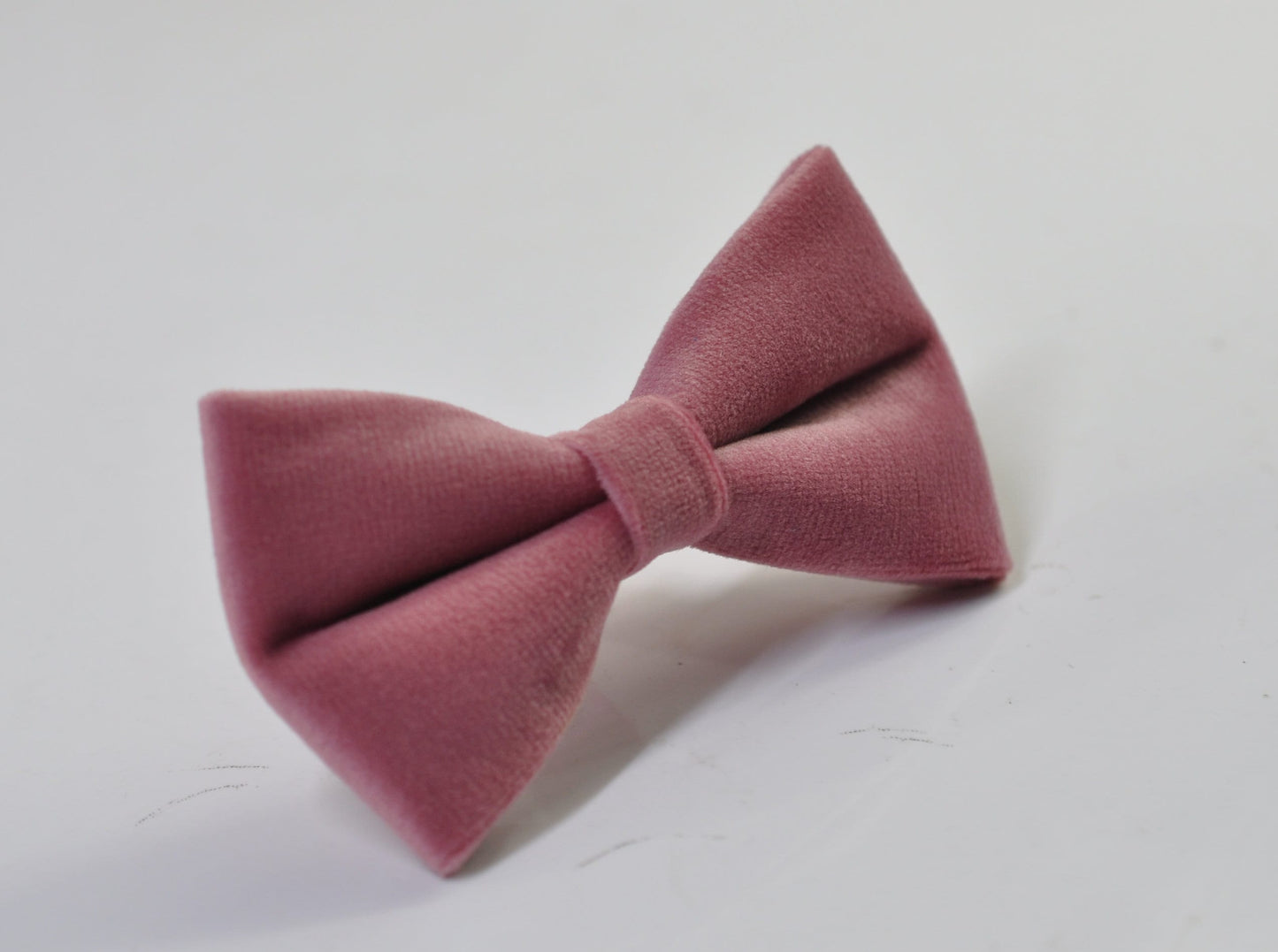 Dusty Rose Pink Velvet Pre tied Hand made Bow tie Bowtie for Men Adult / Youth Teenage / Boy Kids / Baby Infant Toddler