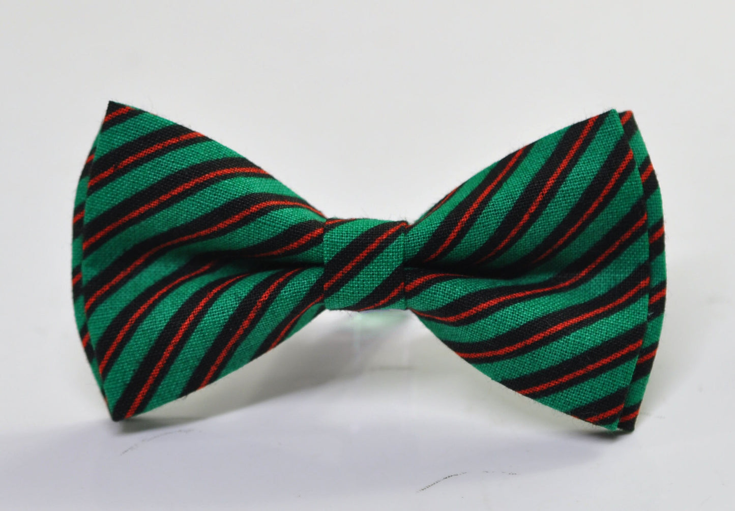 Red White Green Candy Stripes Christmas Xmas Bow tie Bowtie + Tan Brown Suspenders Braces Men / Youth/ Boys Kids / Baby Infant Toddler