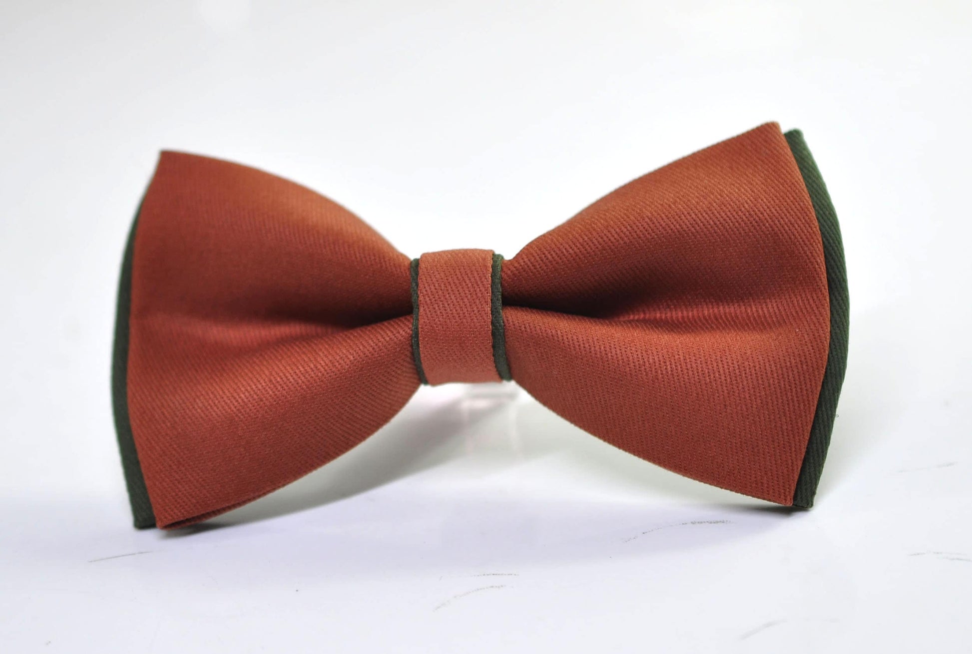 Dark Olive Army Green and Rust Terracotta Brown Cotton Pre tied Bow tie Bowtie for Men Adult / Youth Teenage / Boy Kids / Baby Infant