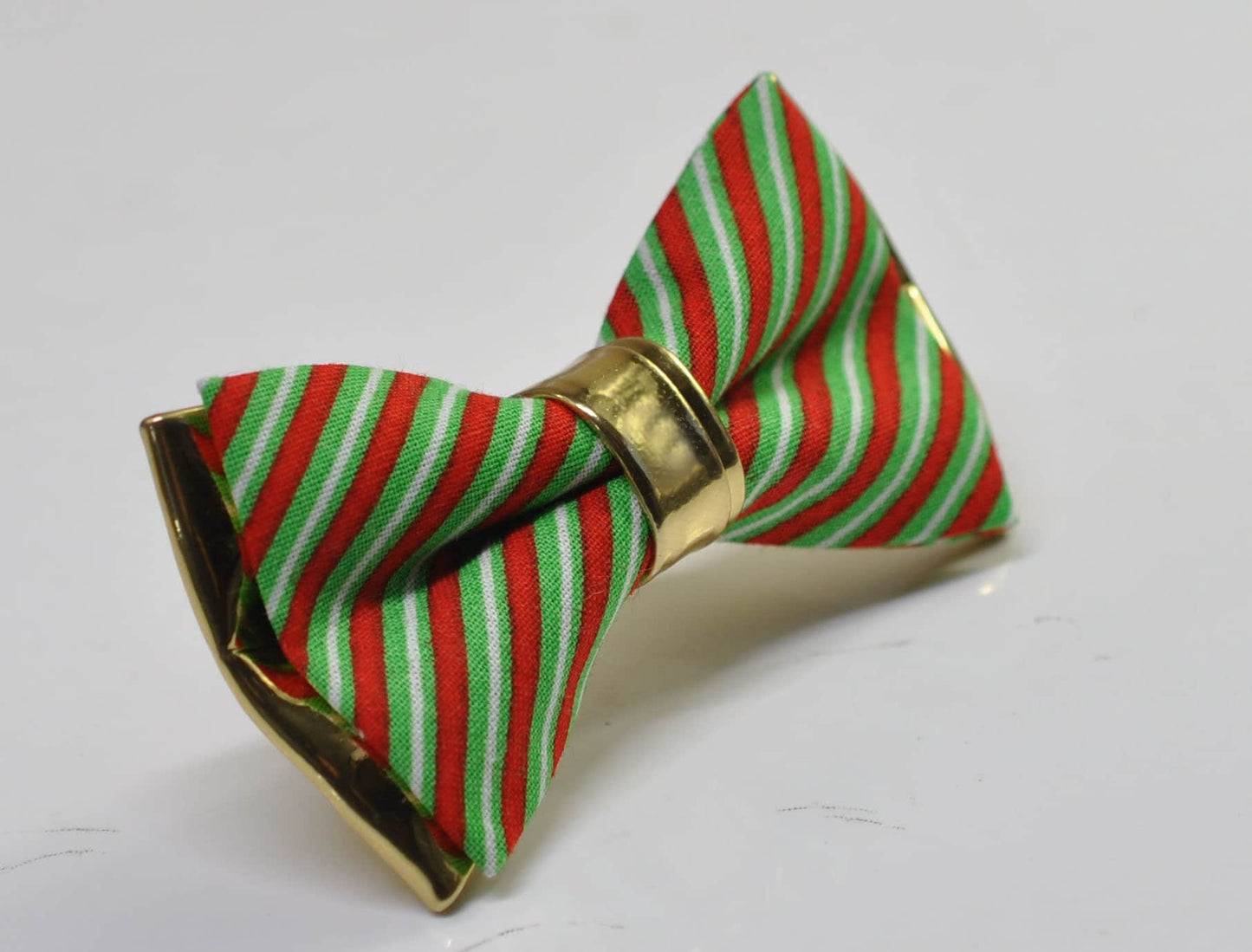 Red White Candy Stripes Gold Christmas Xmas Bow tie Bowtie + Red Suspenders Braces Men / Youth/ Boys Kids / Baby Infant Toddler