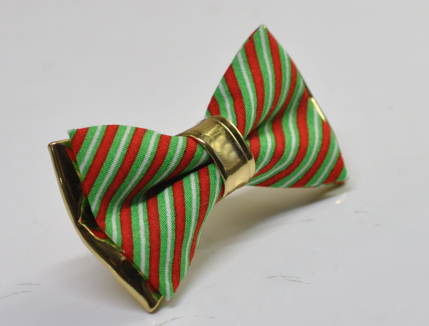Red White Candy Stripes Gold Christmas Xmas Bow tie Bowtie + Emerald Green Suspenders Braces Men / Youth/ Boys Kids / Baby Infant Toddler