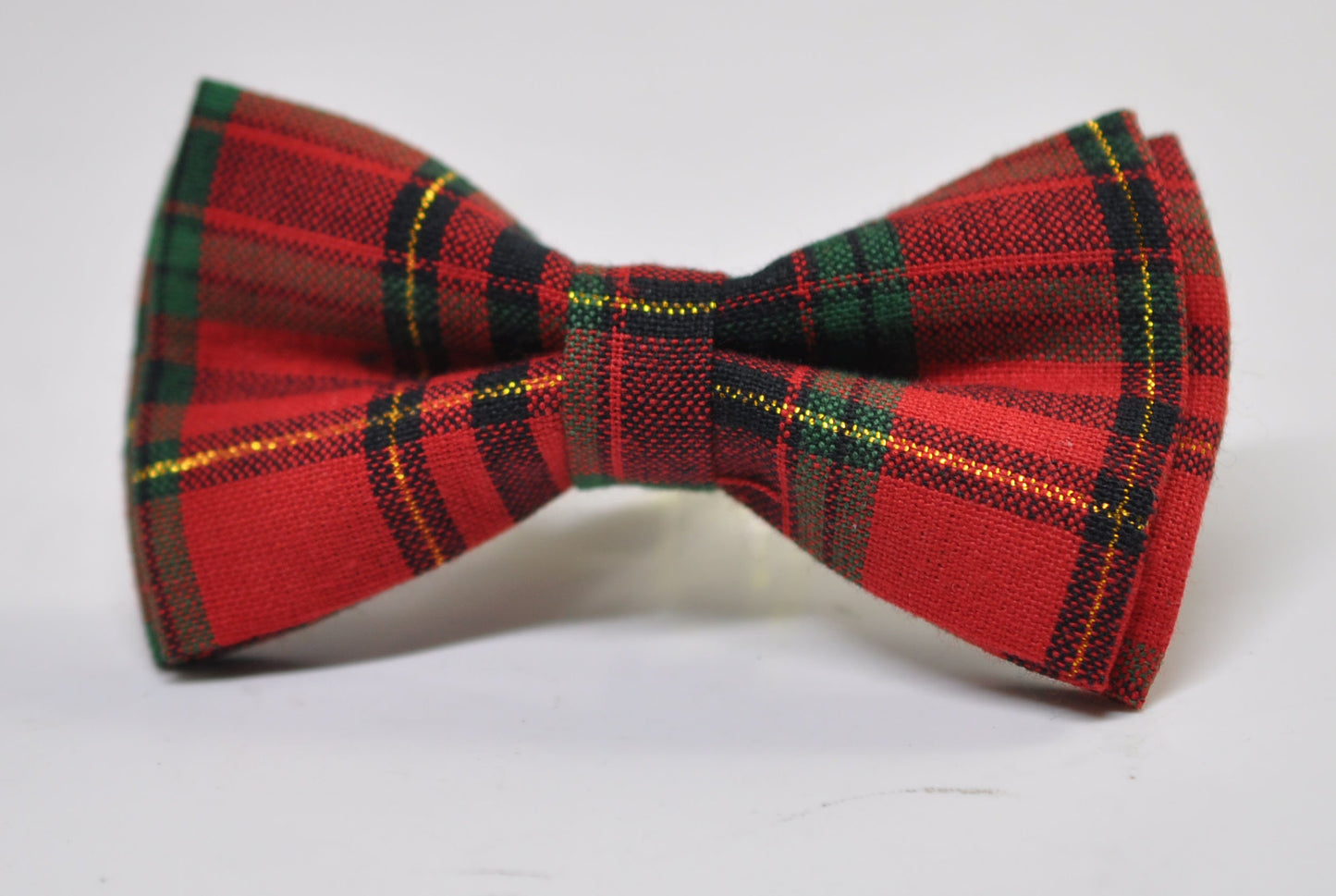 Red Green Gold Tartan Xmas Christmas Cotton Pretied Bow tie Bowtie for Men Adult / Youth Teenage / Boy Kids / Toddler Baby Infant