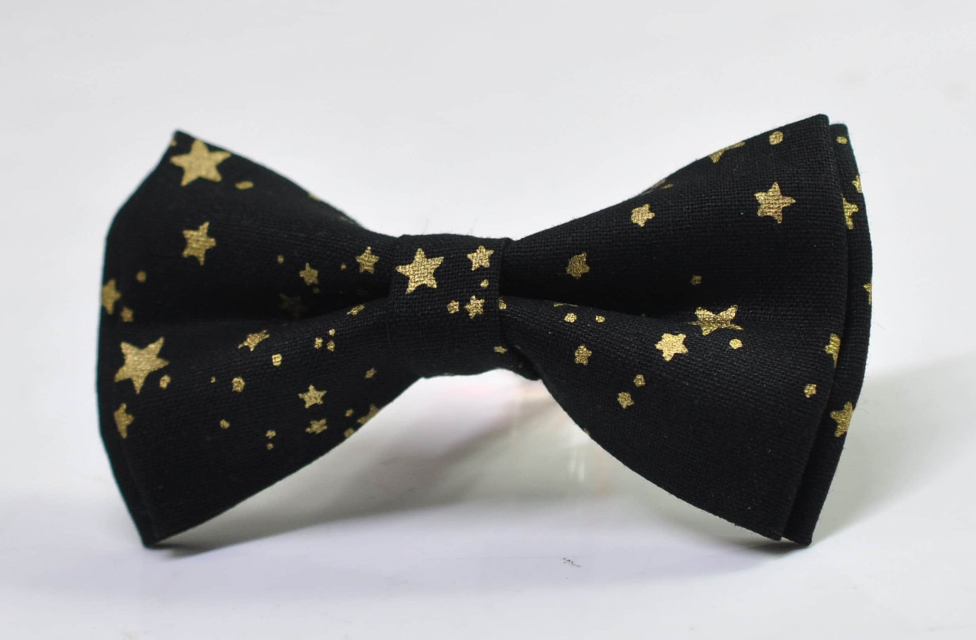 Black Gold Stars Xmas Christmas Cotton Pretied Bow tie Bowtie for Men Adult / Youth Teenage / Boy Kids / Toddler Baby Infant