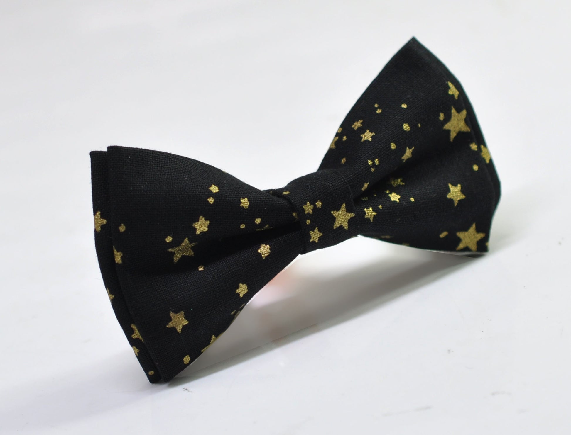 Black Gold Stars Christmas Xmas Bow tie Bowtie + Tan Brown Suspenders Braces for Men / Youth/ Boys Kids / Baby Infant Toddler